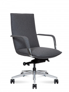Кресло офисное, Паркер LB фабрик, Parker LB fabric, серый войлок, алюминиевая база
