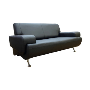 (kle5-d2nz0104-bl) Диван офисный Клерк 5 двойной Размер: 173 х 87 см, черный Ecotex 3001 (nz0104)