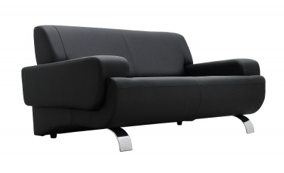 Диван офисный GRUPPO 396 Клерк 5 двойной, черный Ecotex 3001