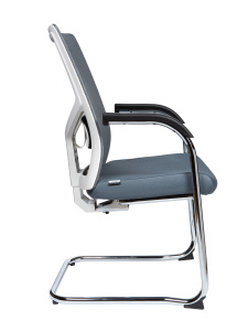 Офисное кресло Кресло офисное, Сильвия white/gray CF, хром, св.серая сетка, серая ткань, белый пластик, Арт. nord-00-00007015 в магазине 5kresel