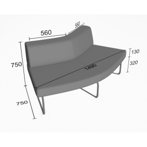 Купить (sle-sua135v) Секция угловая Слендер А 135° выгнутая
