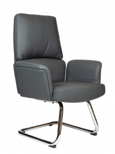 Офисное кресло Кресло офисное, Бонно CF, Bonno CF , серая кожа, хромированная база, Арт. nord-00-00017944 в магазине 5kresel