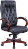 Премиальное кресло Everprof Кресло Everprof Monaco Wood (Монако Вуд) Кожа Черный