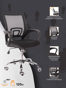 Офисное кресло Кресло Everprof EP-696 Сетка Черный, Арт. eve4830 в магазине 5kresel