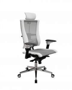 Офисное кресло Y 4DF L2-57D - YM93+Infinity /Vc09/Nc09/D06P/H13mL-3D(M06.B35.G11.W04), Св.серый-Белый, Арт. z689.50.5.92 в магазине 5kresel